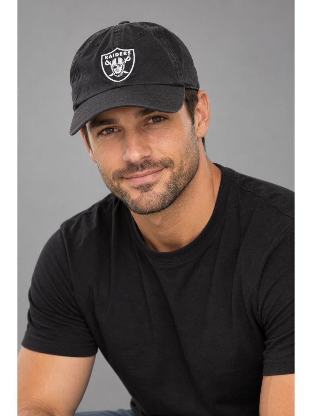 Las Vegas Raiders '47 Clean Up adjustable dad hat with the team's shield logo